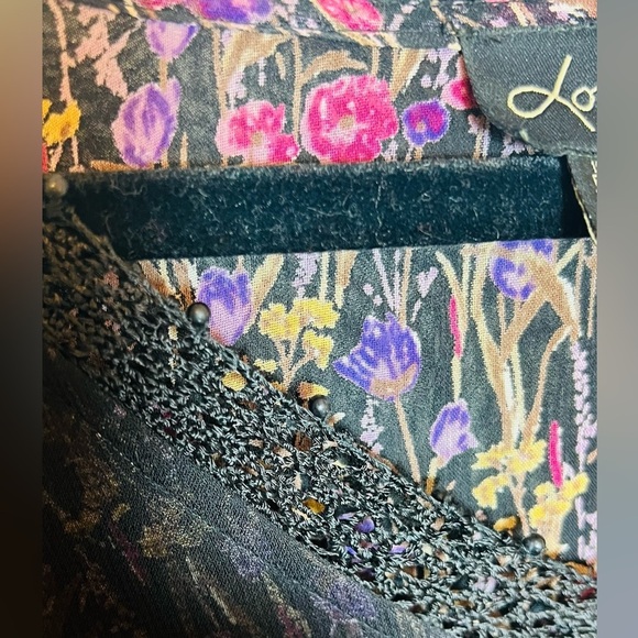 Lola P Flowy Black & Floral 2 layer‎ Sleeveless Dress Size 2X - Picture 8 of 14